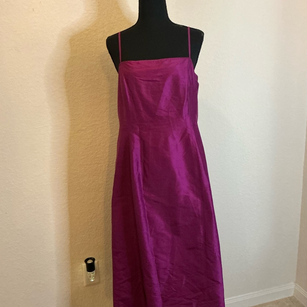 Vintage 90s Harold’s Purple Silk Slip Dress – Y2K Spaghetti Strap – Size 12 - Picture 2 of 5